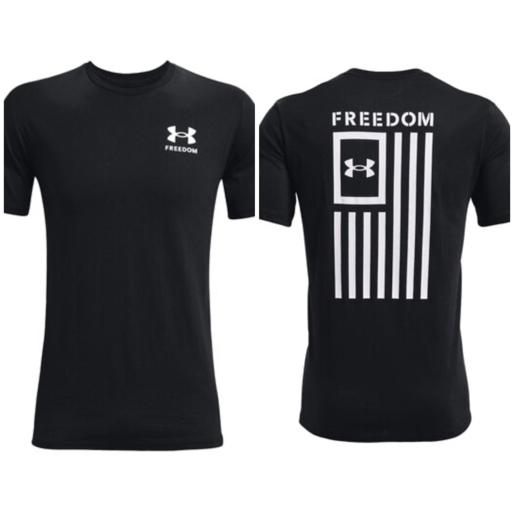 Under Armour Men's Freedom Flag Graphic T-Shirt Black & White Size XL